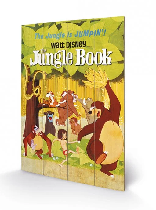 Poster Disney The Jungle Book Jumping Impression sur bois 40x59cm