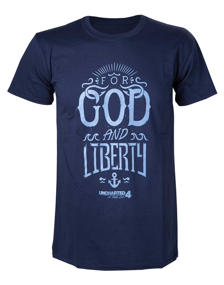 T-shirt Uncharted 4 T Shirt For God and Liberty (S) - Uncharted