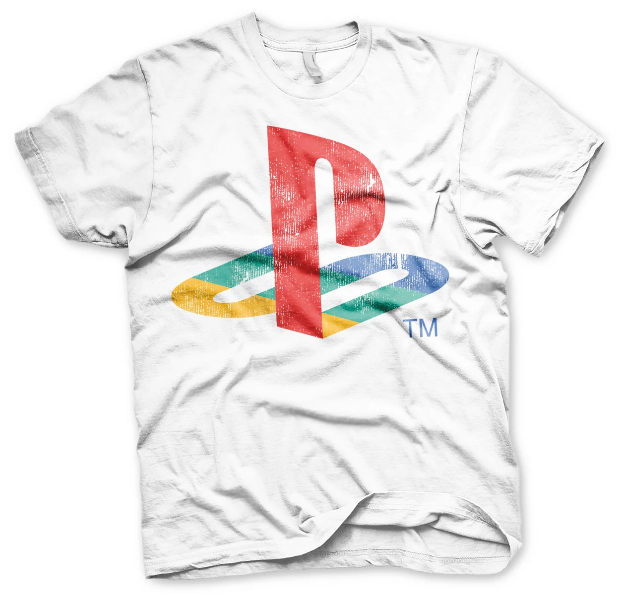 T-shirt Playstation T Shirt Distressed Logo WHITE (12A)
