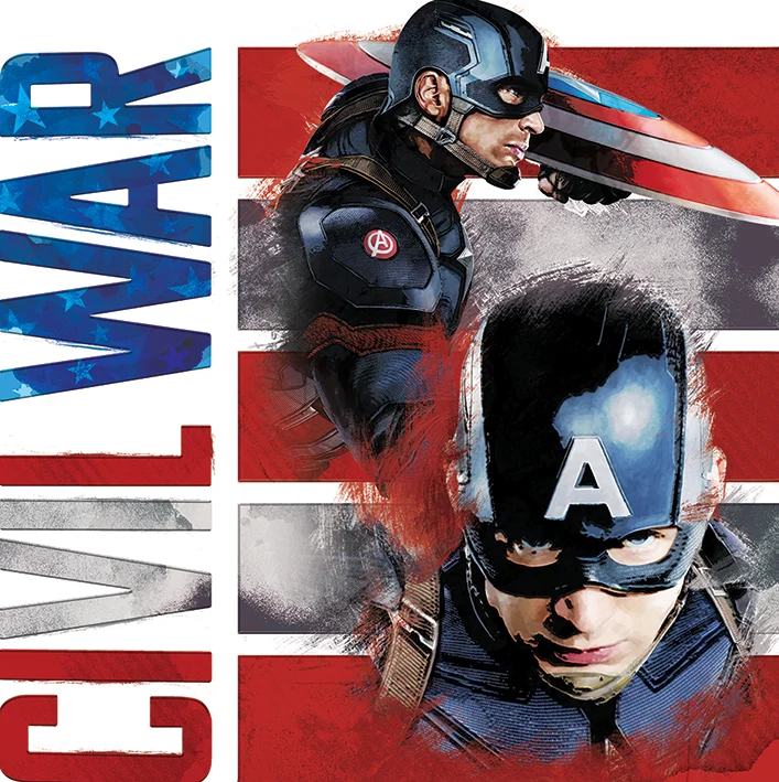 Cadre Marvel CAPTAIN AMERICA CIVIL WAR Canvas 40X40 Split