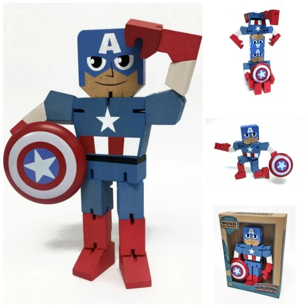 Figurine Marvel Wooden Captain America 20Cm - Captain America