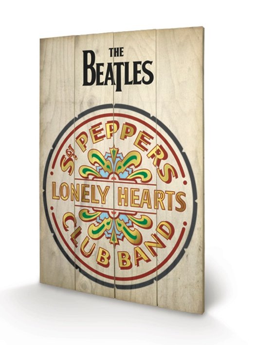 Poster the Beatles Sgt Peppers Impression sur bois 40x59cm - The Beatles