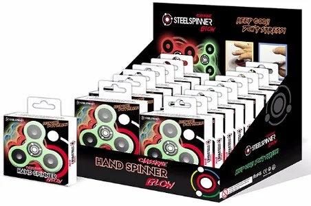 Article STEELSPINNER HAND FINGER Display Classic GLOW 16pces