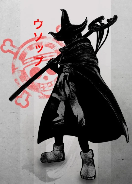 Plaque métal One Piece CRIMSON CHARACTERS Magnetic 45X32 Sniper Usopp