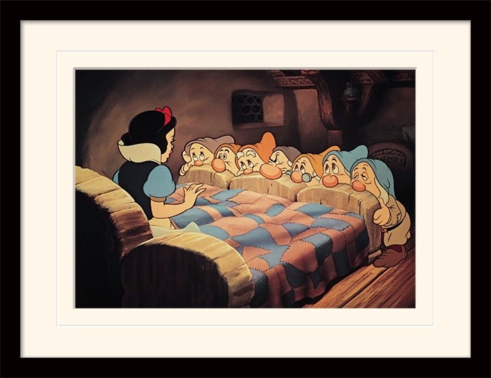 DISNEY - Mounted Framed Print Snow White Bed - Cadres & miroir