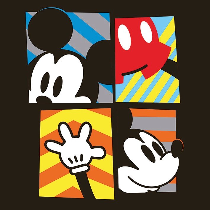 Cadre Disney Canvas 40X40 '18mm' Mickey Mouse Framed