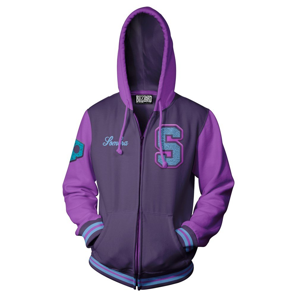 Pull Overwatch Varsity SOMBRA Zip up Hoodies (M) - Overwatch