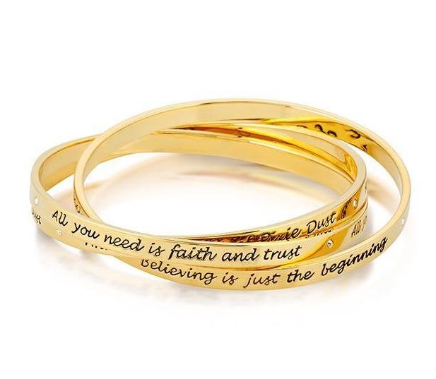 Bijou Disney TINKER BELL Interlocking Bracelet 'Gold Plated'