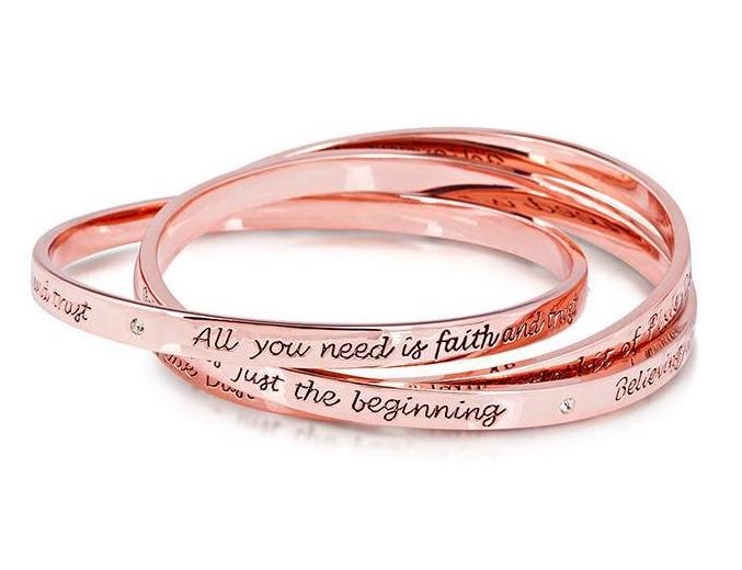 Bijou Disney TINKER BELL Interlocking Bracelet 'Rose Gold Plated' - Peter Pan