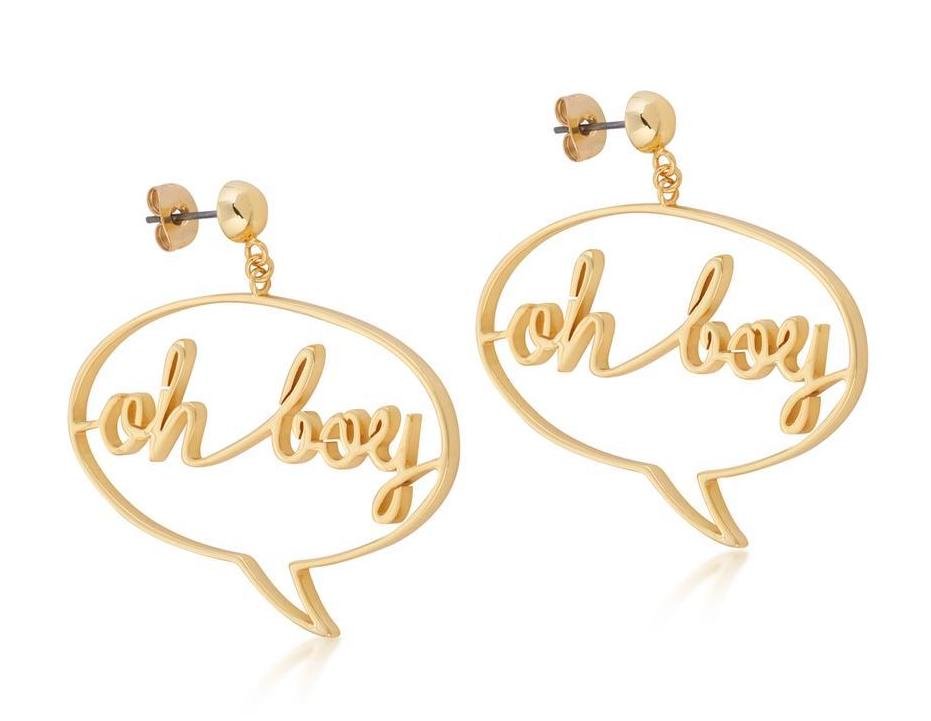 Bijou Disney MICKEY MOUSE Oh Boy Earrings 'Gold Plated'