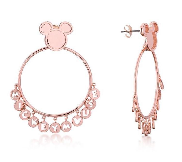 Bijou Disney MICKEY MOUSE Word Earrings 'Rose Gold Plated'
