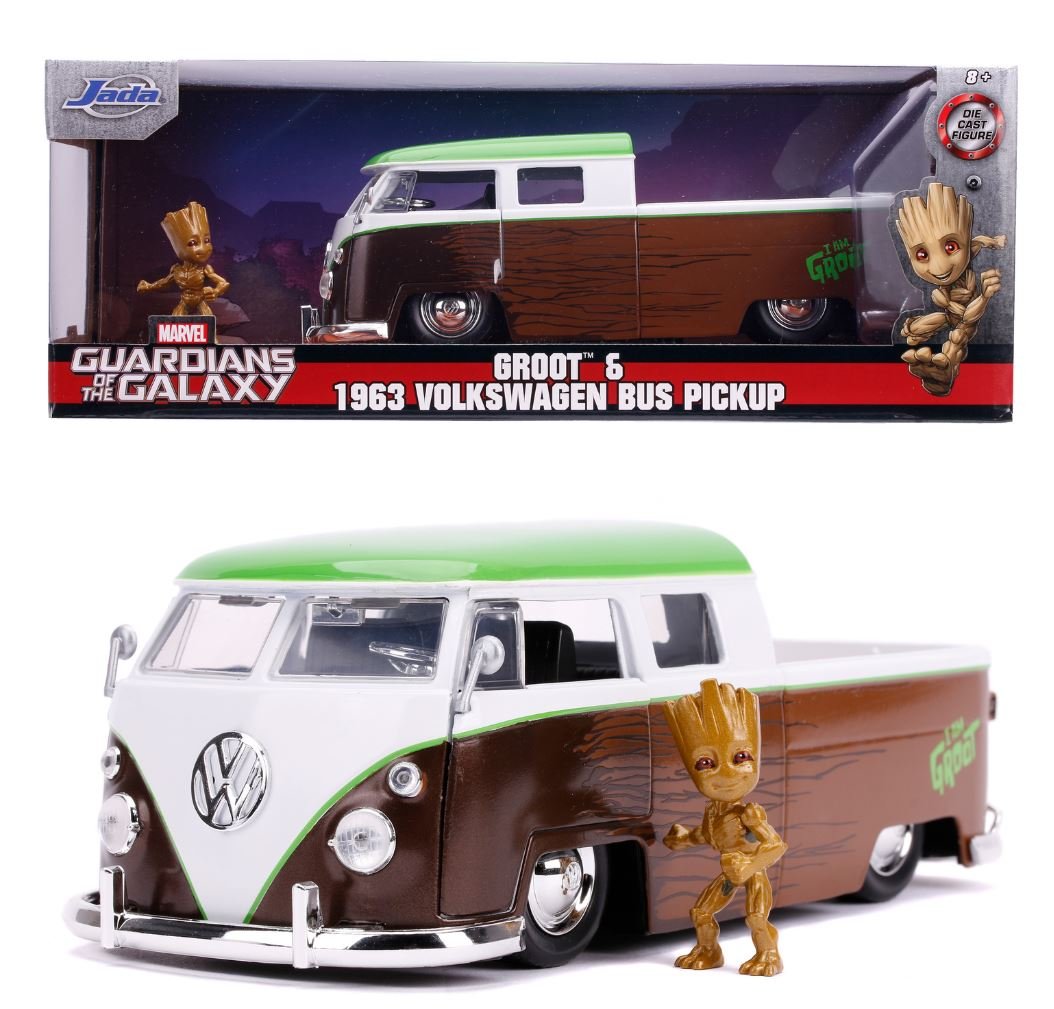 Figurine Marvel GUARDIENS DE LA GALAXIE Groot 1963 VW Bus Pickup 1:24 - Les Gardiens de la Galaxie