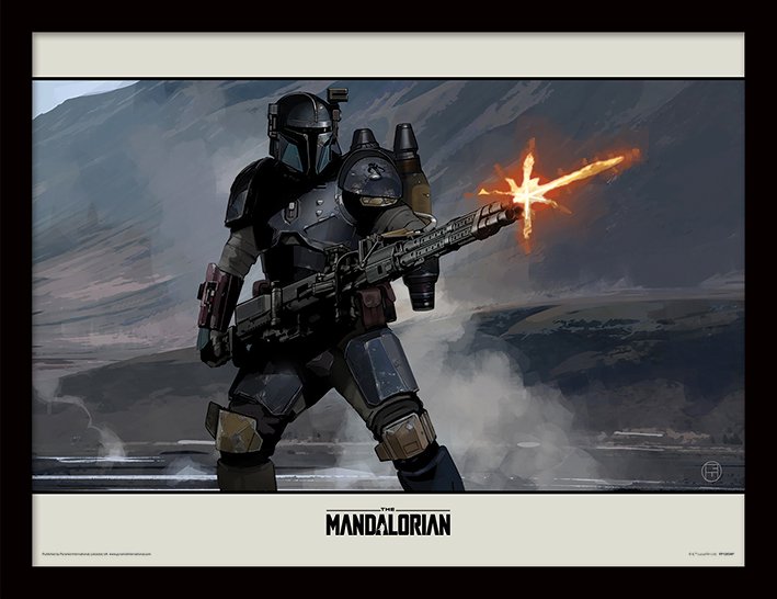 Cadre Star Wars The Mandalorian Shoot Impression encadrée 30x40cm