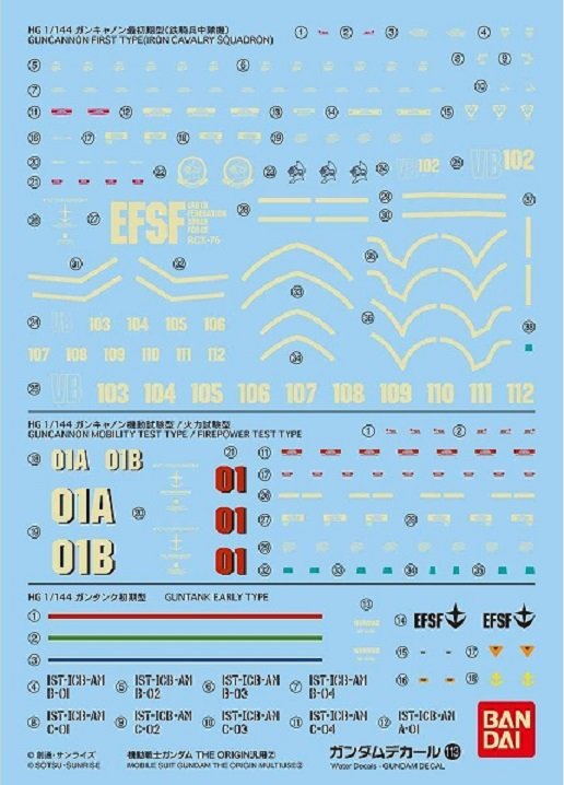 Maquette Gundam DECAL 113 Mobile Suit The Origin Multiuse 2