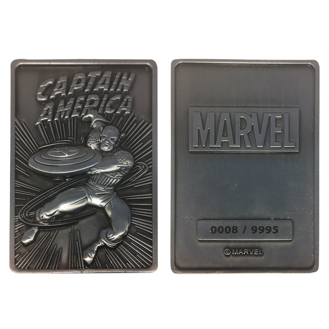 Objet de collection Marvel Captain America Carte en métal collector