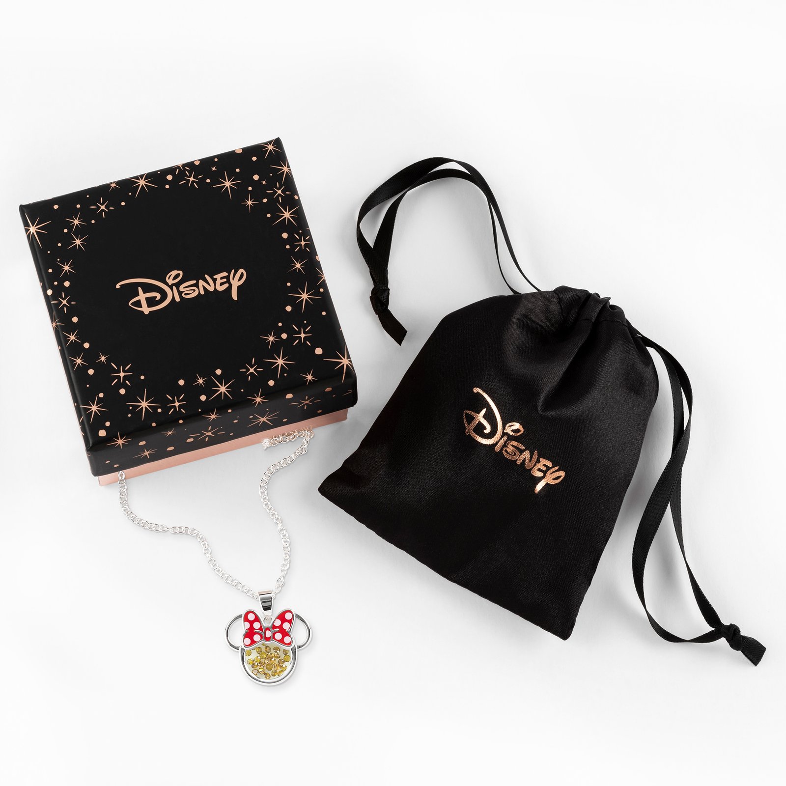 Bijou Disney MINNIE Collier Anniversaire en Laiton Plaqué Argent Novembre