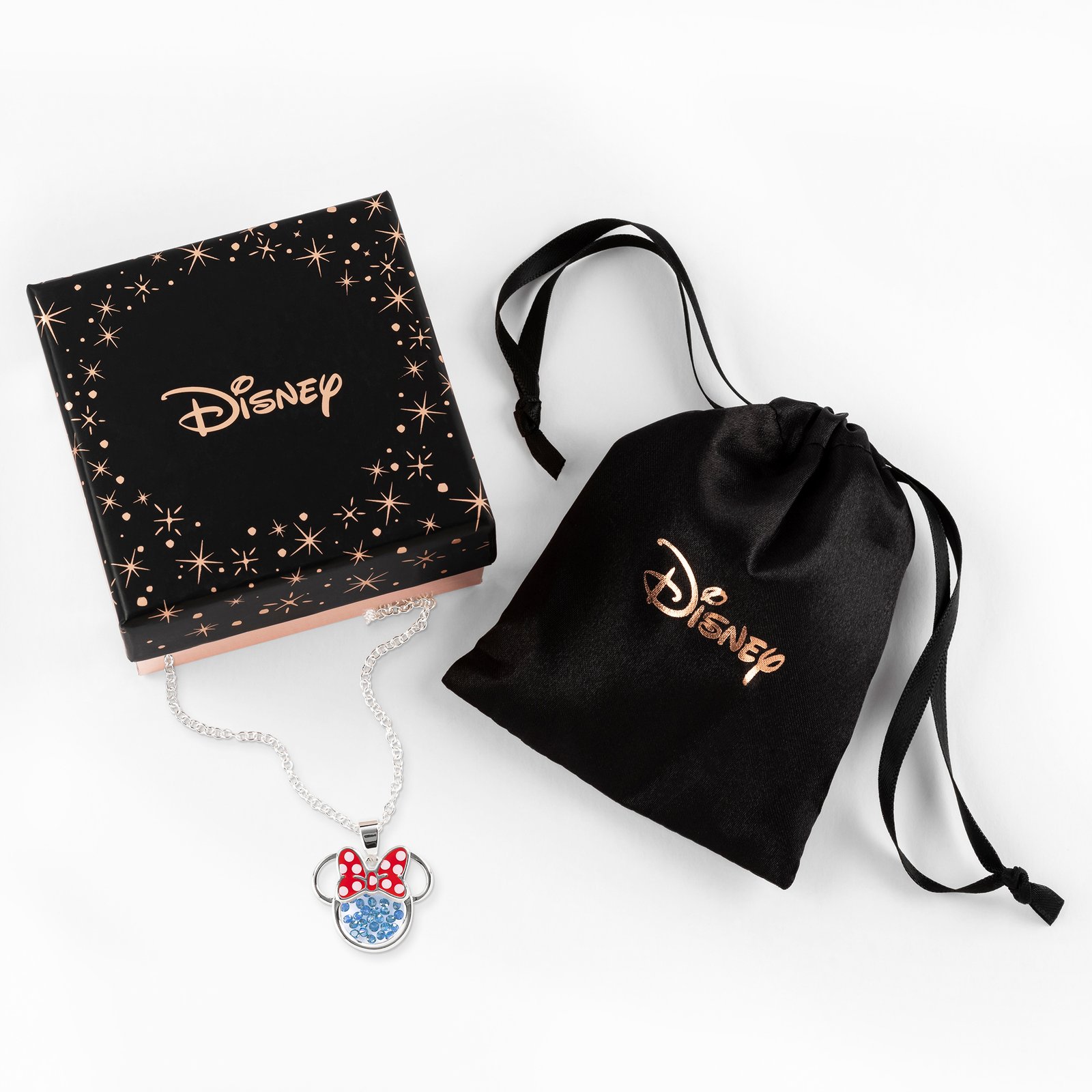 Bijou Disney MINNIE Collier Anniversaire en Laiton Plaqué Argent Décembre