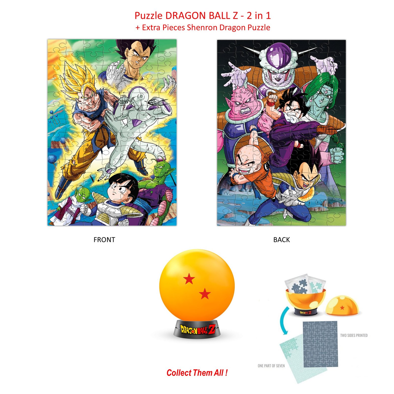 Puzzle Dragon Ball Z à Collectionner 2 Etoiles 2en1 +Extra