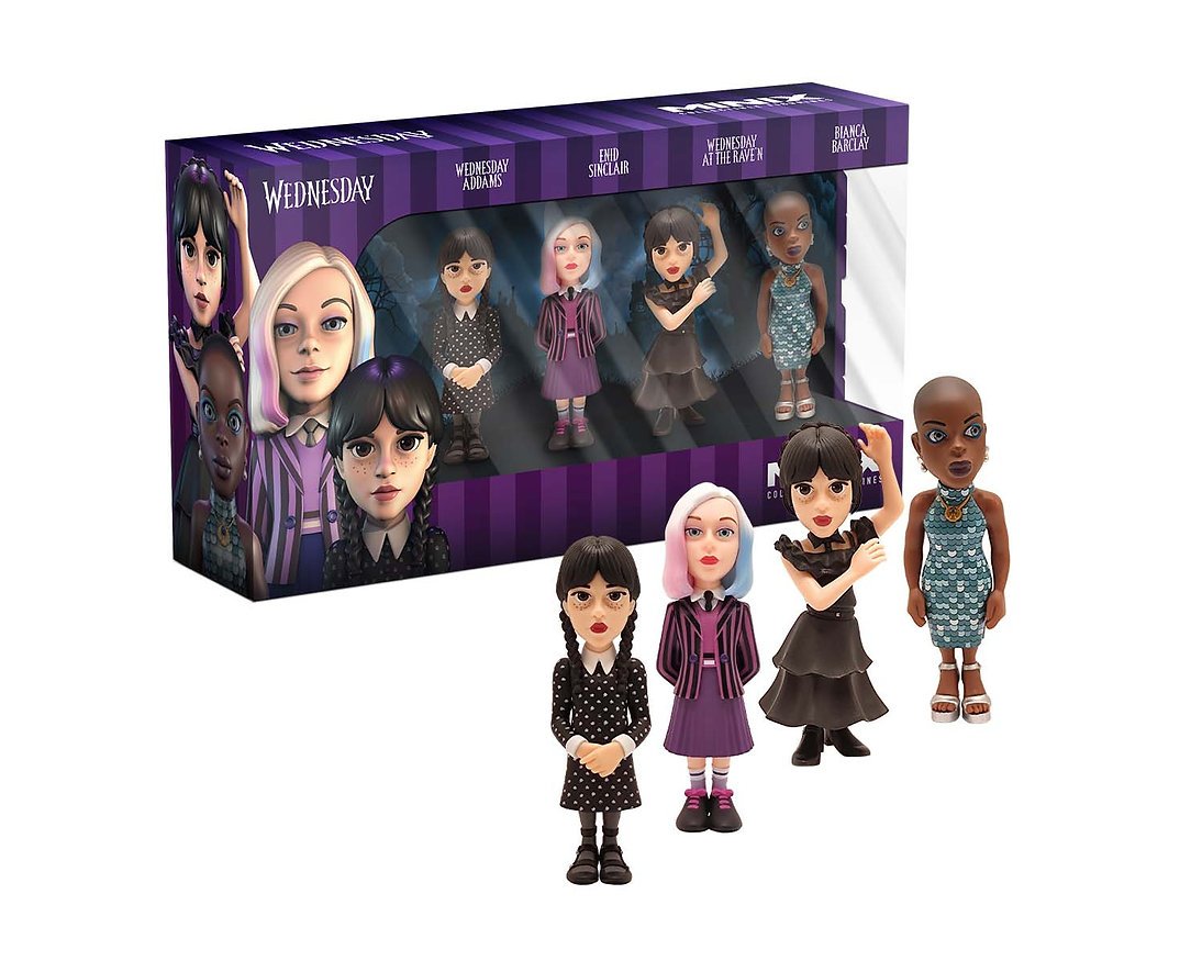 Figurine Mercredi en robe, Enid, Bianca 4 Fig. Minix 7cm