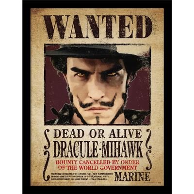 Cadre One Piece NETFLIX Dracule Mihawk Impression encadrée 30x40cm