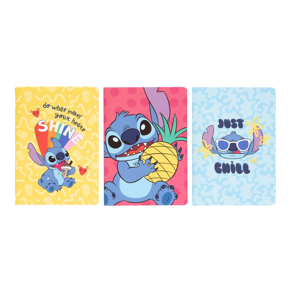 Papeterie Disney STITCH Pack de 3 Notebooks Format A5