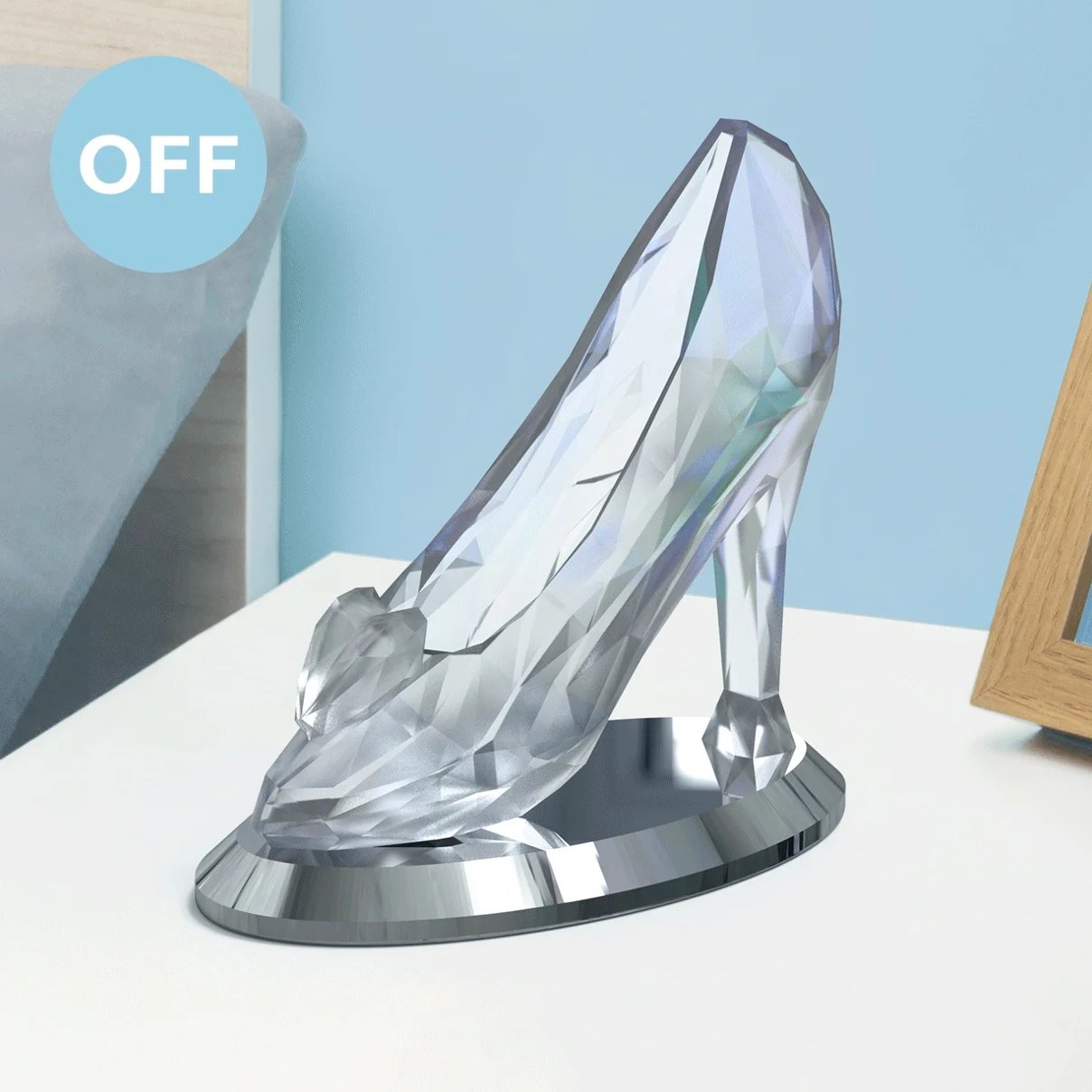 Lampe Disney Cendrillon Pantoufle de Verre 3D 19cm - Cendrillon