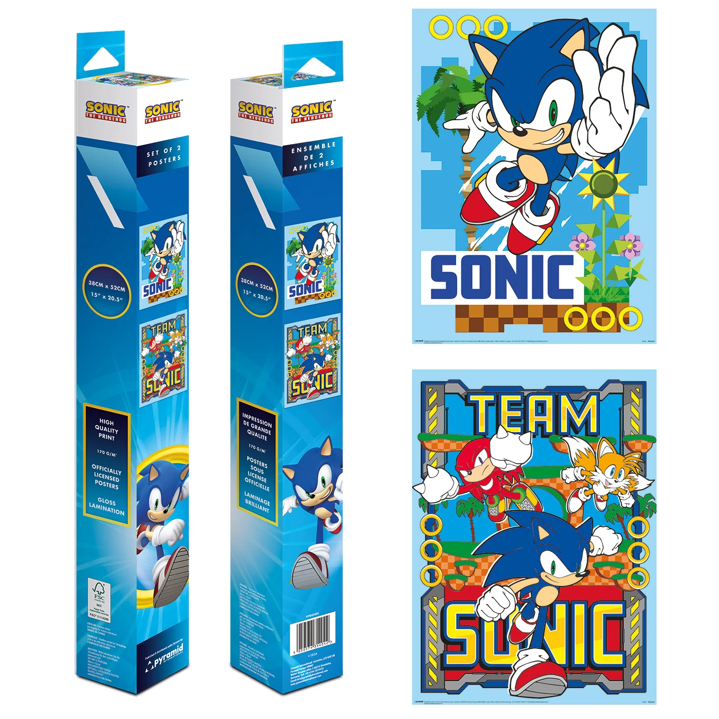SONIC - Green Hill Set 2 s - Poster 38 cm