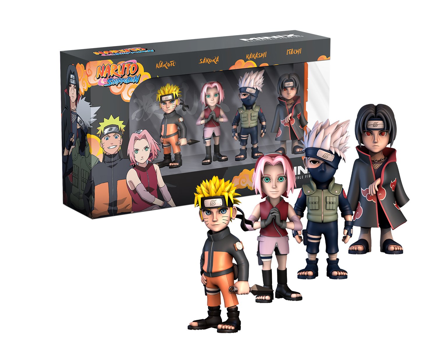 NARUTO - SHIPPUDEN Kakashi, Itachi, Pack 4 Fig. Mini - Figurine 7 cm