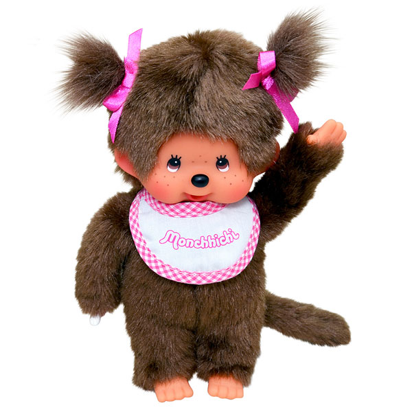 Peluche Moncchichi MONCHHICHI Fille Bavoir Rose Blanc 20cm - Moncchichi