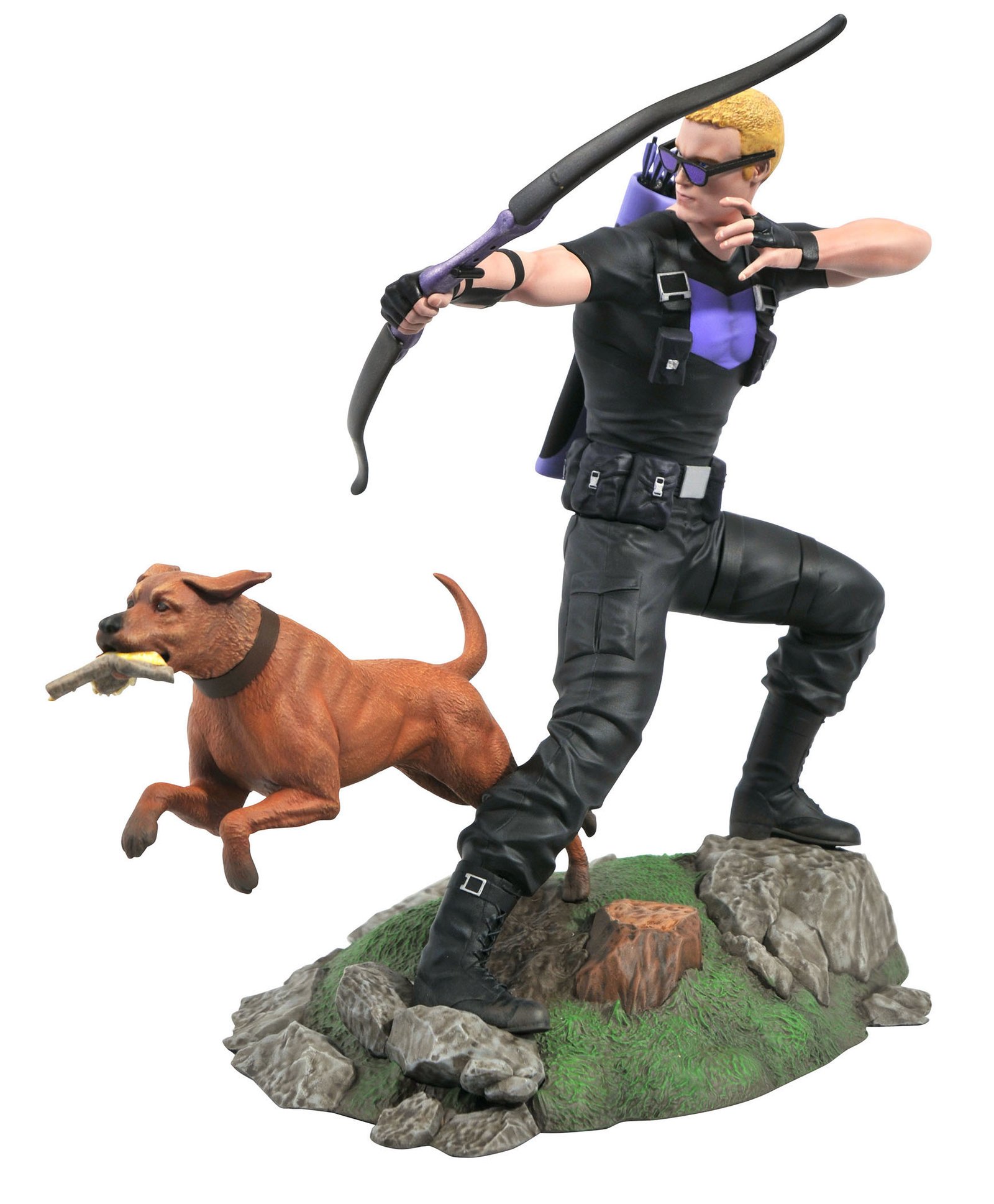 MARVEL - Hawkeye avec Pizza Dog Gallery - Statuette 23 cm