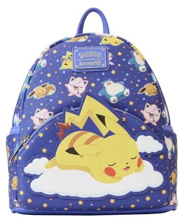 Sac Pokémon Pikachu et Amis dormant Mini à Dos LoungeFly - Sacs