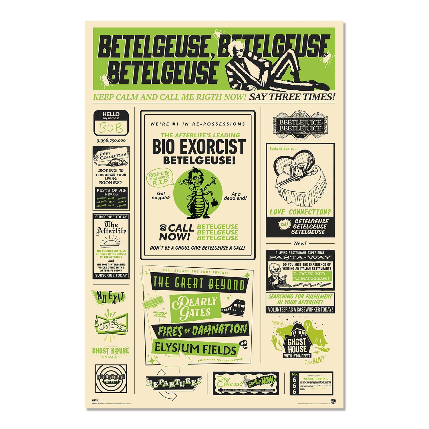 BEETLEJUICE - Journal - Poster 91 cm