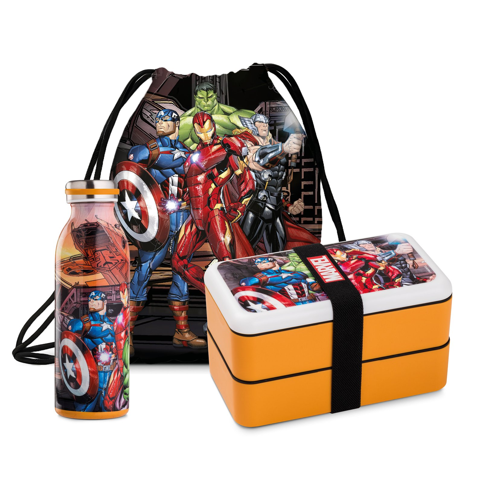 Article de cuisine Marvel Set Bouteille Boite à Tartines Sac Avengers
