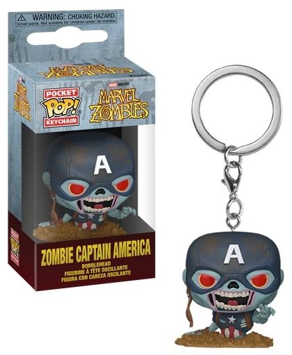 MARVEL - ZOMBIES Pocket Pop Zombie Captain America - Porte-clés P.O.P.