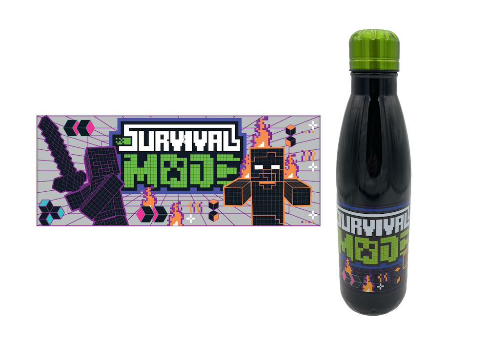 Bouteille Minecraft Survival Mode en Acier Inoxydable 780ml