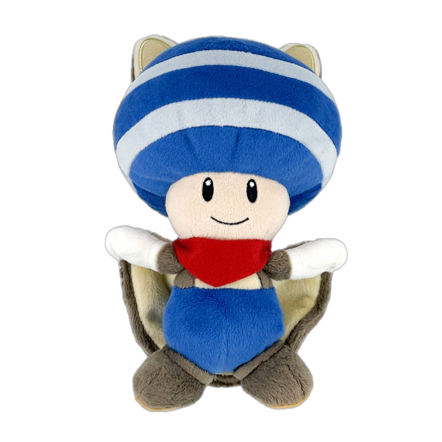 Peluche Nintendo SUPER MARIO Flying Squirrel Blue Toad 21cm