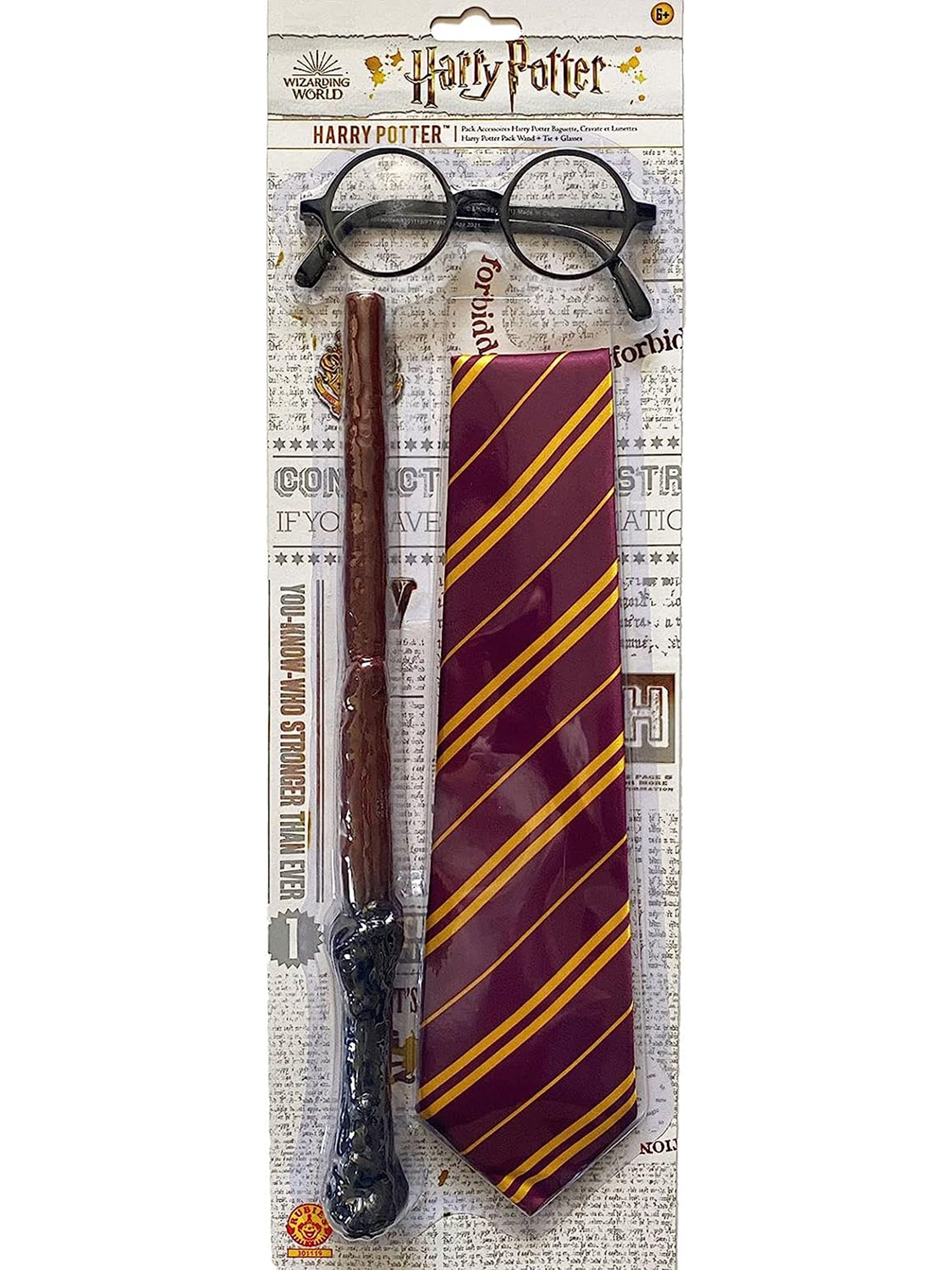 Déguisement Harry Potter Lunettes Baguette Cravate Set d'accessoires