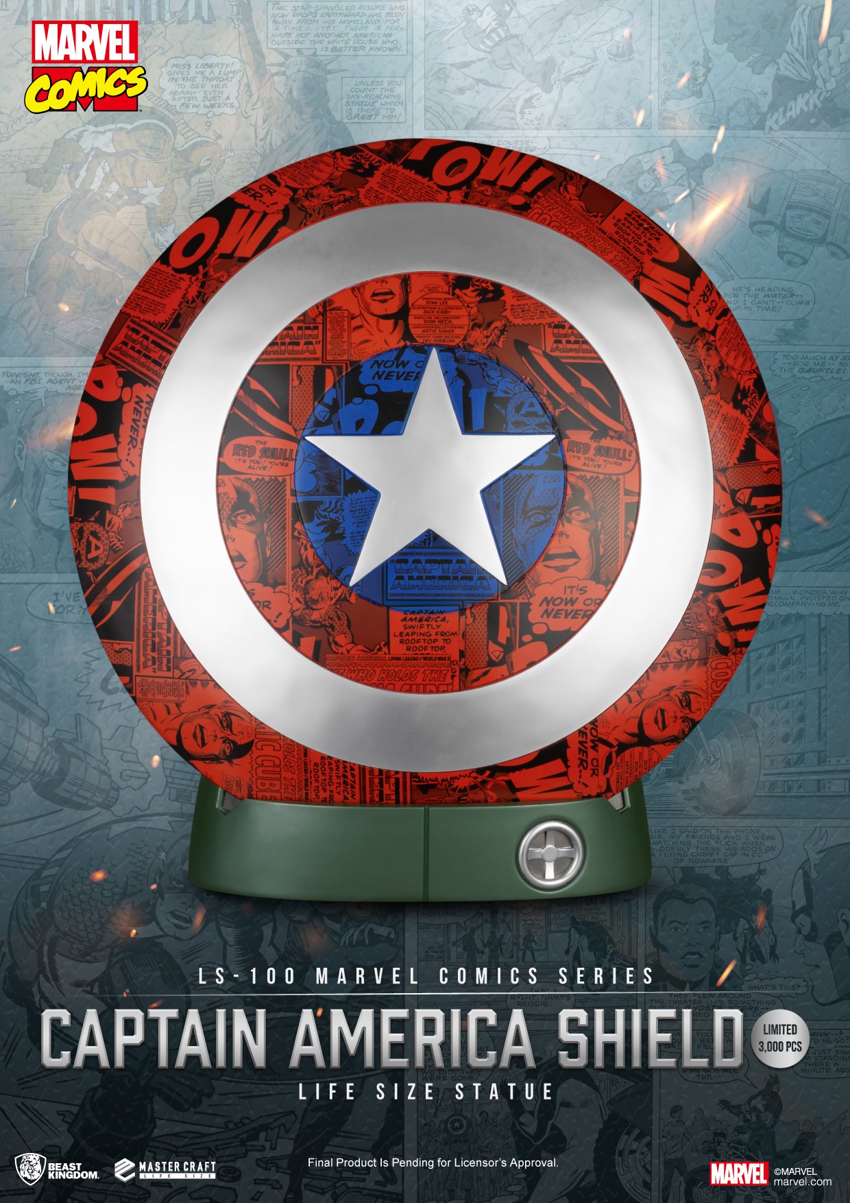Figurine Marvel Bouclier de Captain America Statuette Life Size 64cm - Mini-figurines