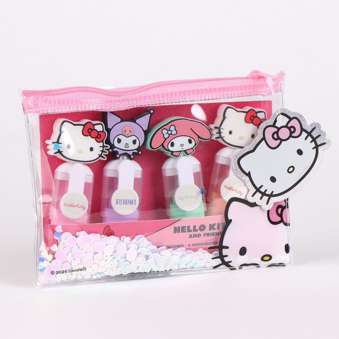 Papeterie Hello Kitty Friends Pack de 4 mini Surligneurs "head"