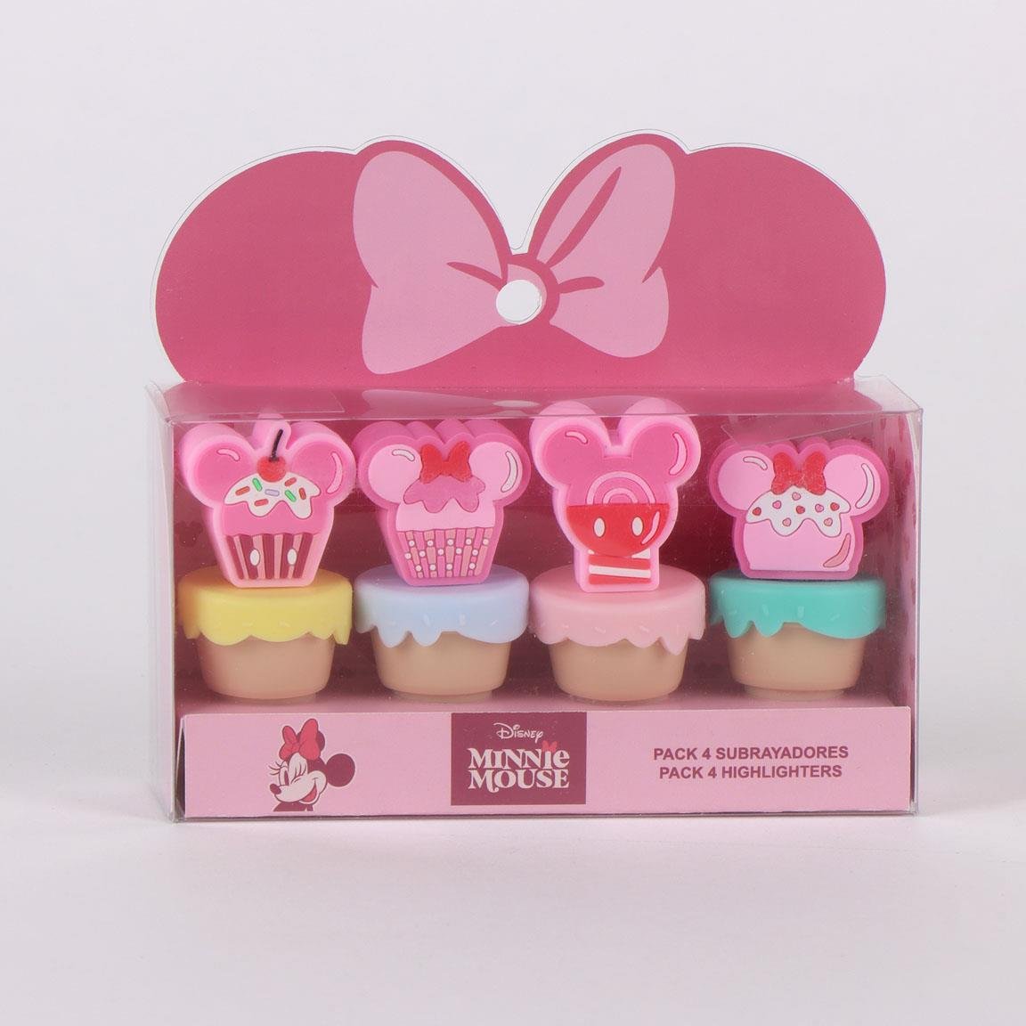 Papeterie Disney MINNIE Pack de 4 mini Surligneurs "food"