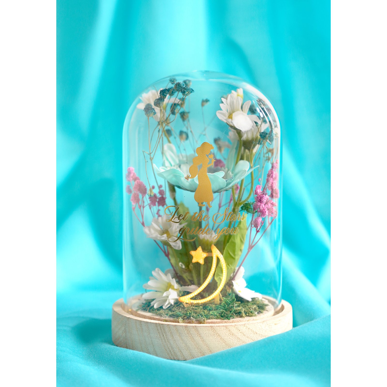 Décoration Disney PRINCESSES Jasmine Cloche Florale avec Lumière Néon