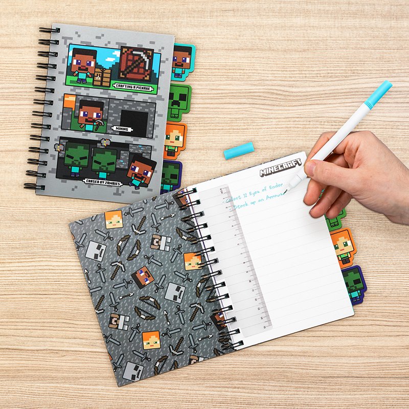 Papeterie Minecraft Notebook A5 avec intercalaires