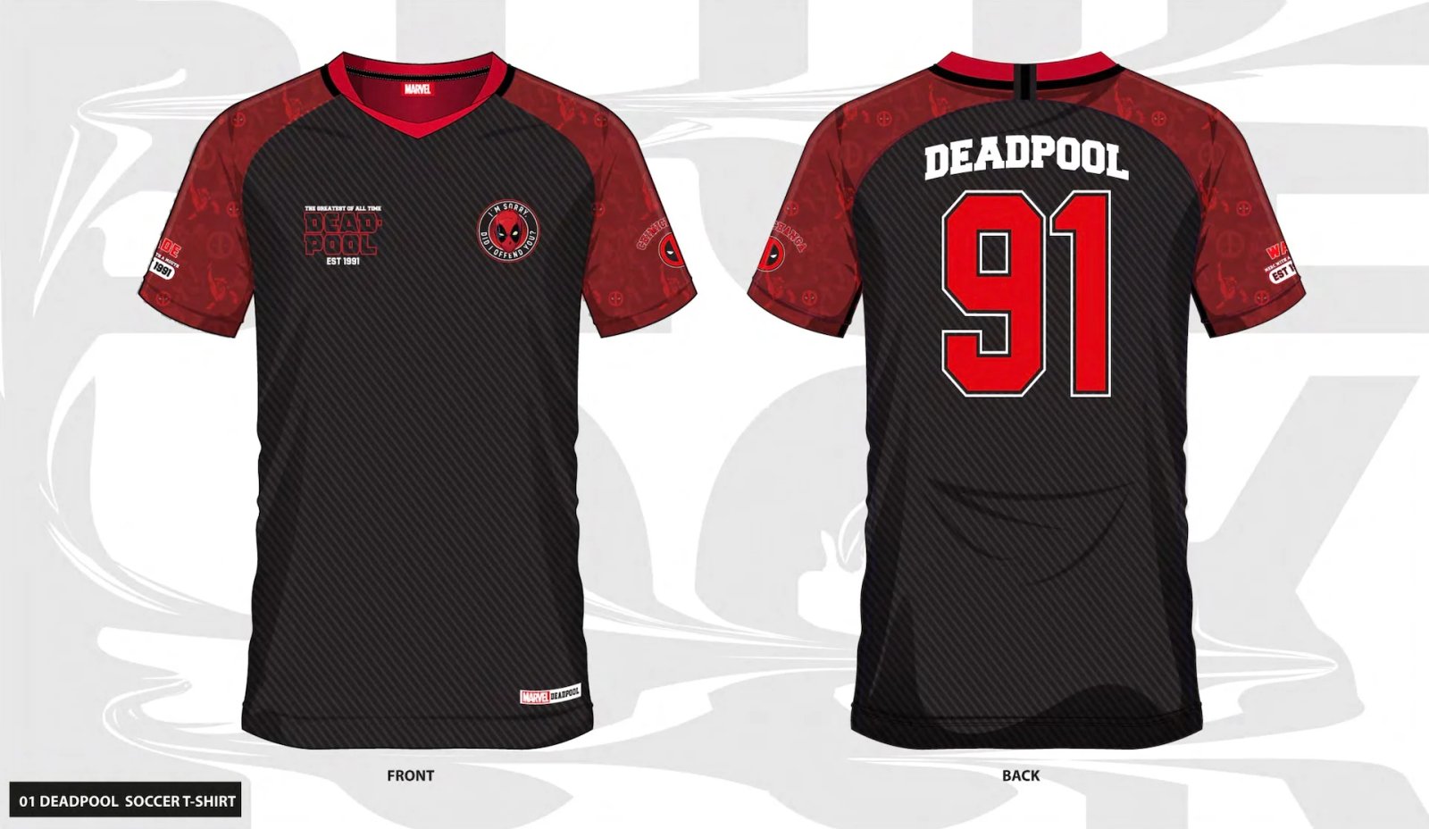 T-shirt Marvel Deadpool 91 Maillot de Foot Homme (M)