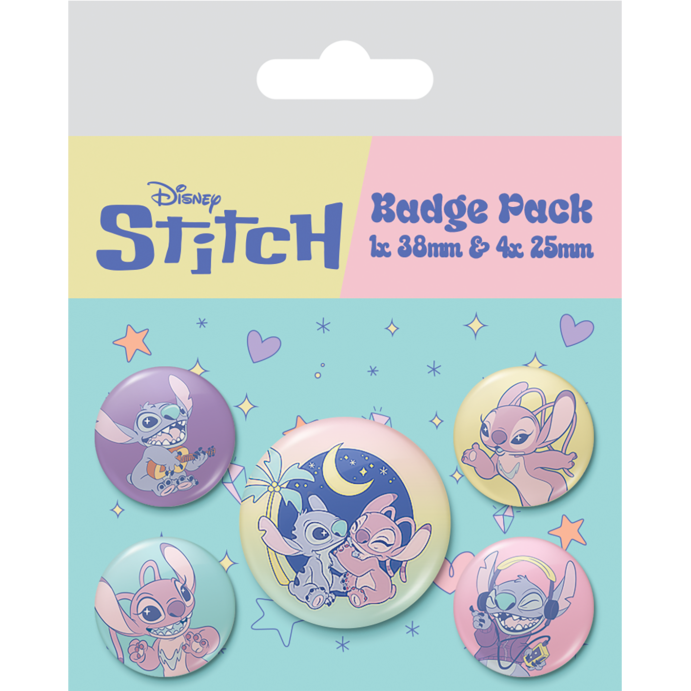 Badge Disney STITCH ANGEL Space Rocks Pack 5 Badges