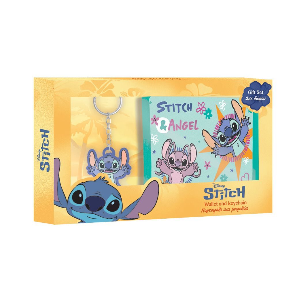 Portefeuille Disney STITCH ANGEL Set Porte Clés 2 Pc.