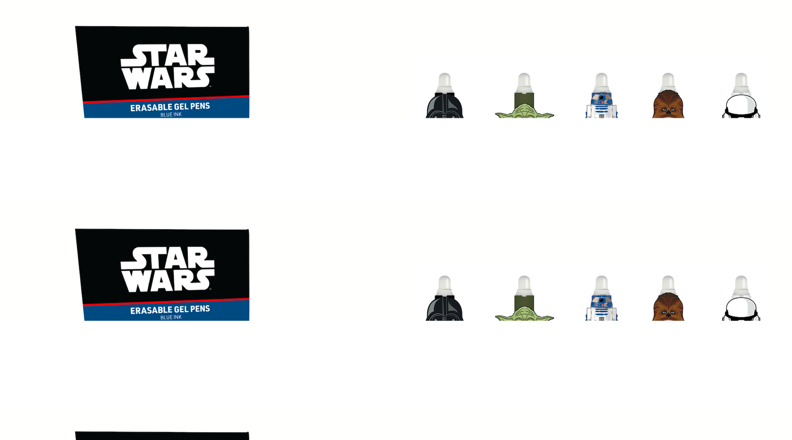 Papeterie Star Wars à Gel Effaçable +Head Topper (Display de 30pcs) - Papeterie