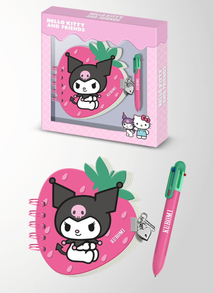 Papeterie Hello Kitty KUROMI Fraise Gift Box Journal Intime