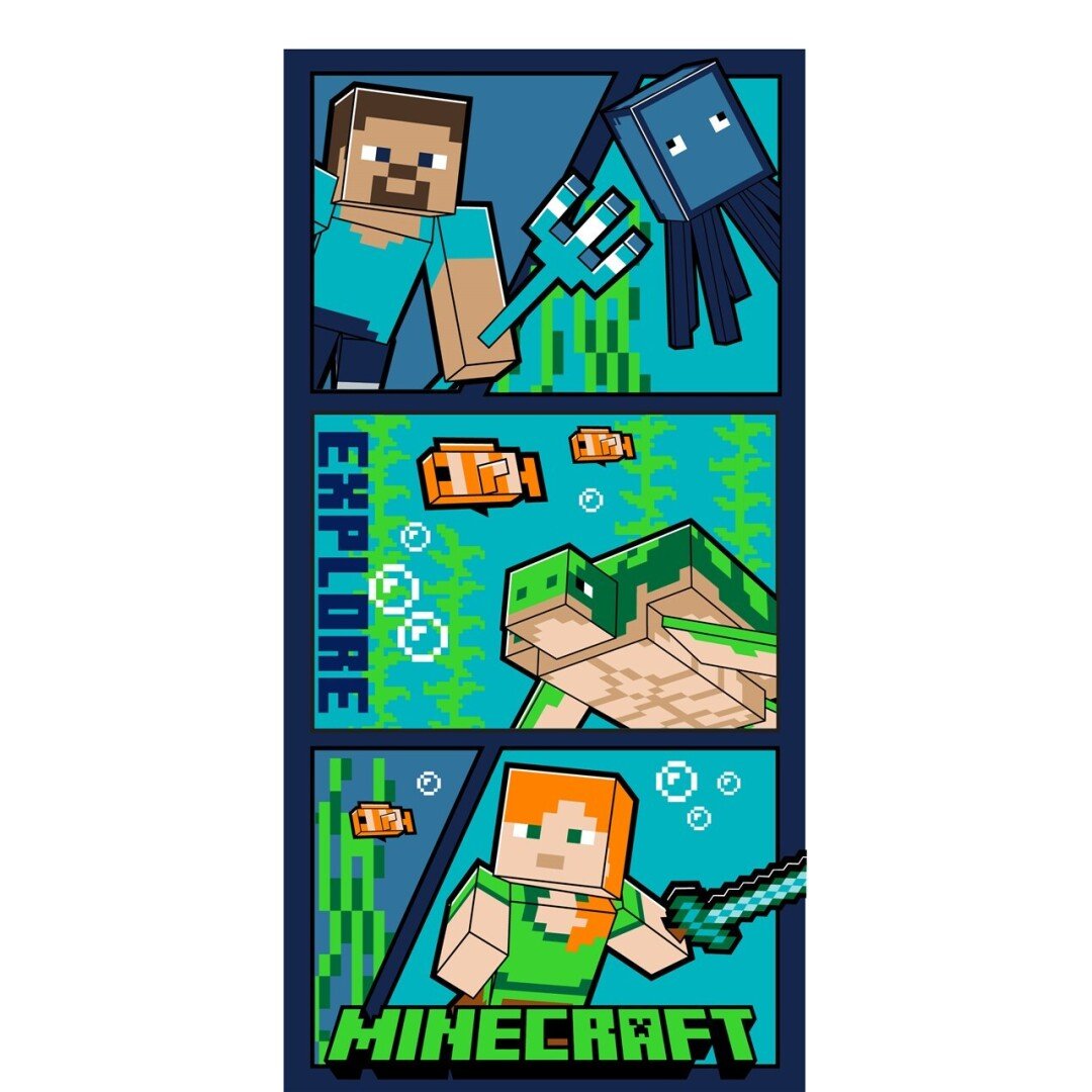 Serviette Minecraft Explore de Plage 70x140cm
