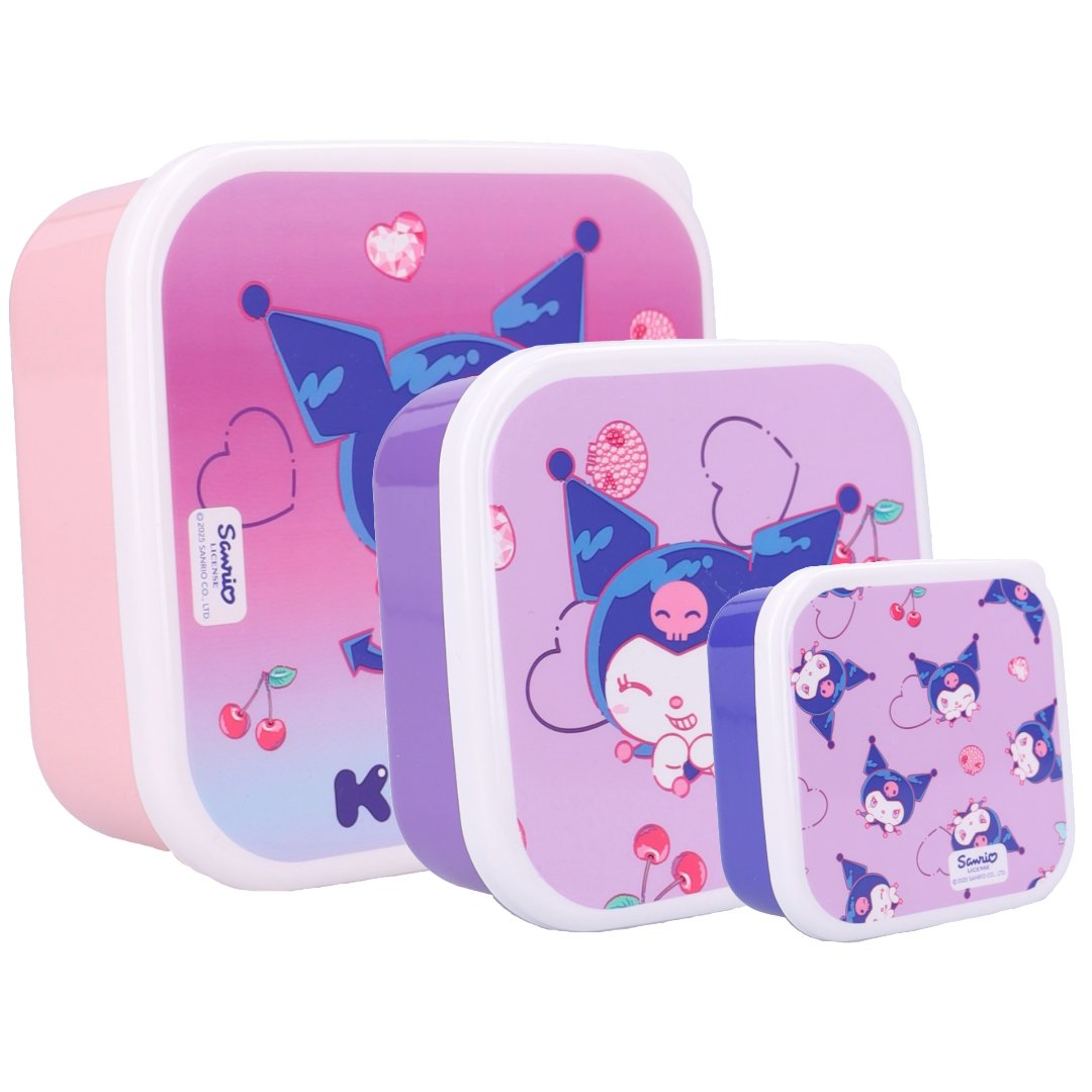 Article de cuisine Hello Kitty KUROMI Fresh Bites Boîtes à Snack 3en1