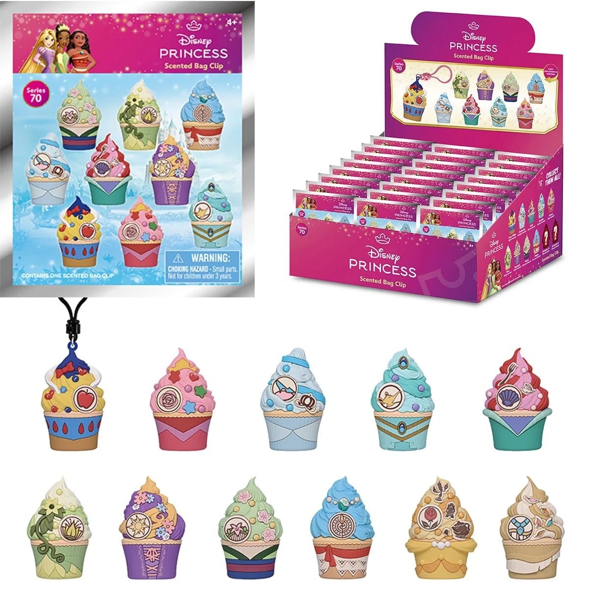 Blind box Disney PRINCESS 3D Foam Bag Clip (Display 24 Pcs)